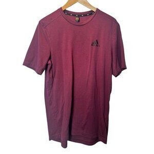 Adidas Men’s Logo Tee Maroon Crewneck T-Shirt Size Medium